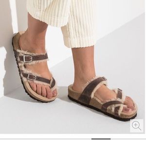 NWT 39 Birkenstocks Mayari Shearling - oiled leather